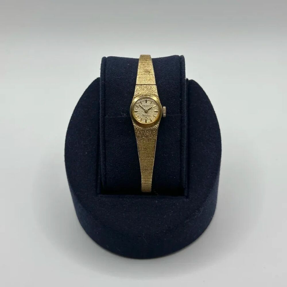 Vintage Seiko Rainbow Gold Nugget 18K Gold Filled Women's Watch 11-0450
